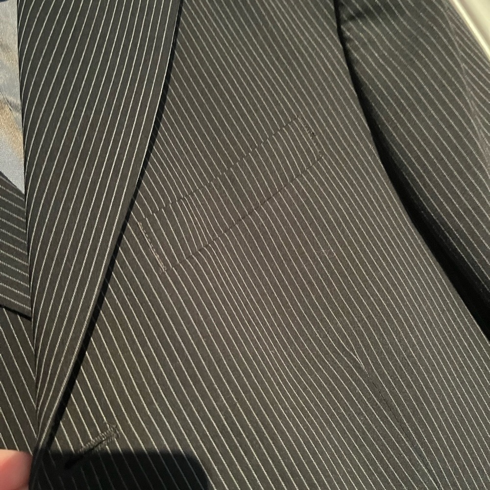 Oscar De La‎ Renta  Blazer Sports Coat Men striped office  Black 42R - Picture 5 of 7